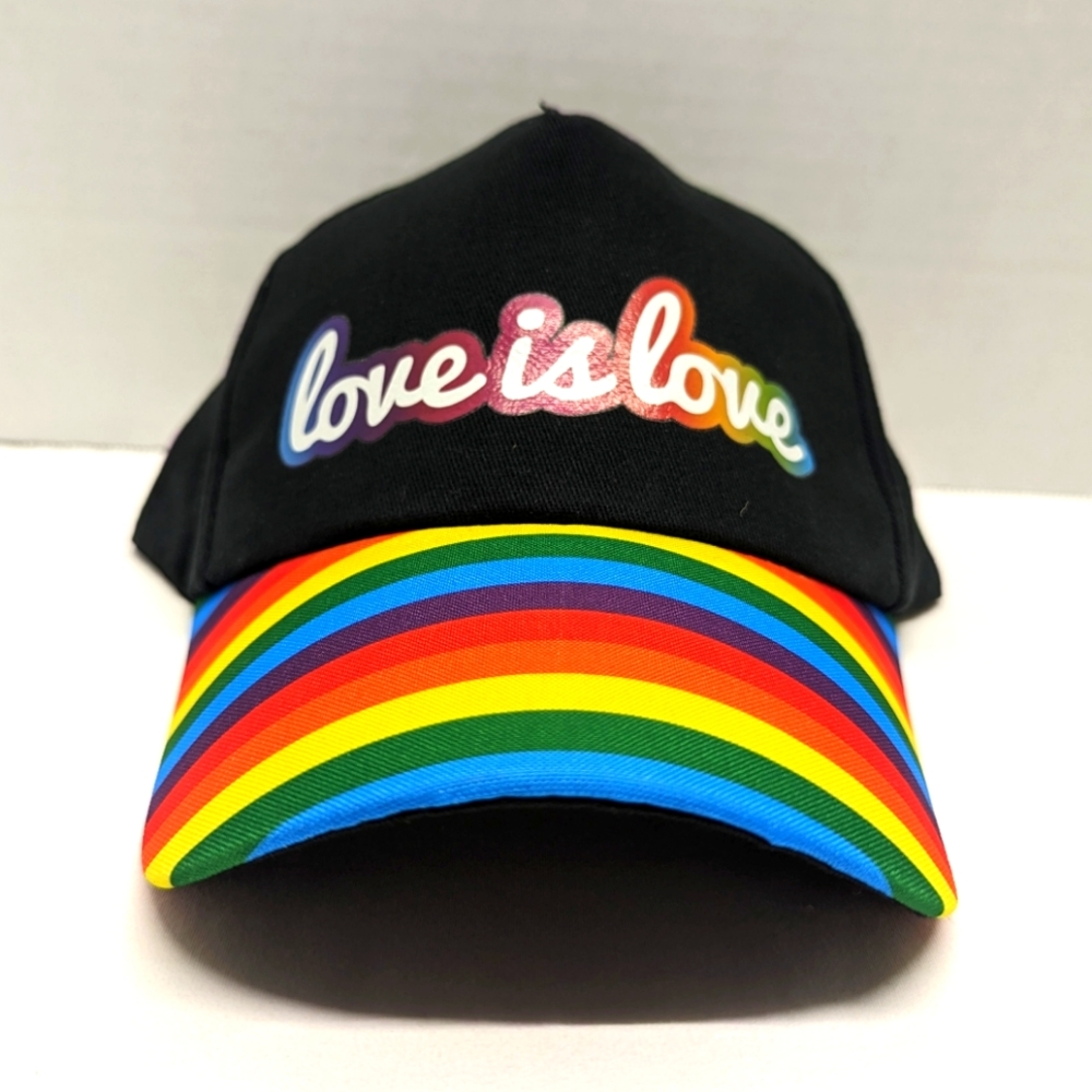 Love Is Love Rainbow Brim Hat, Adjustable Velcro Strapback - NWOT Pride Apparel